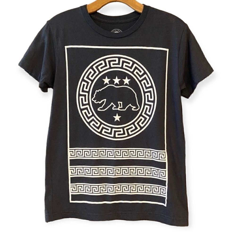 Spektrum Sz M Gray Republic of California Bear Grunge Vine Cotton Casual T-Shirt